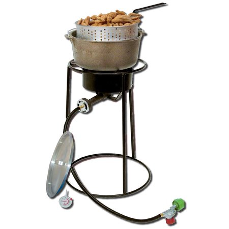 KING KOOKER Outdoor Cooker, Propane, 20" tall, 6qt. Cast Iron Pot 22 PKPTC